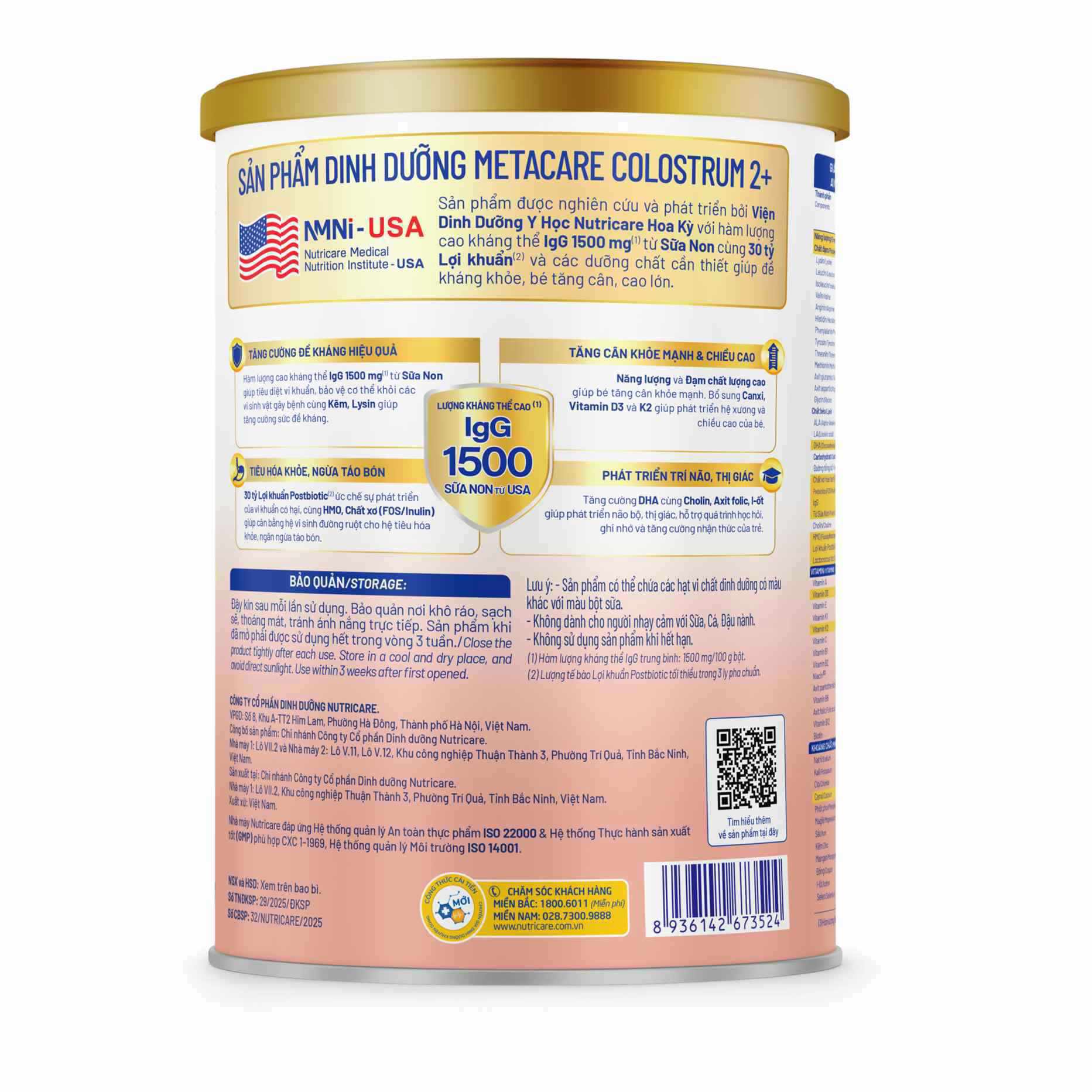 Sản phẩm dinh dưỡng Metacare Colostrum 2+ 800 g