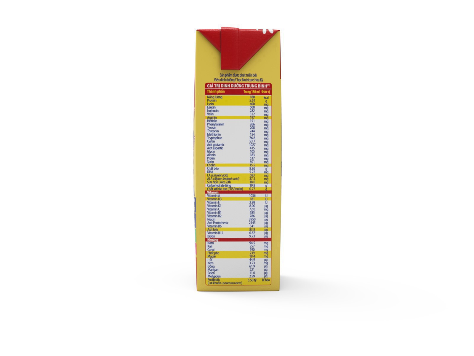 Sữa dinh dưỡng pha sẵn Nutricare Colos24h Grow Plus 180 ml